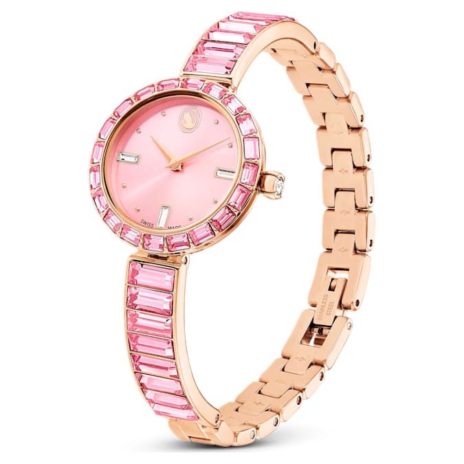 swarovski matrix bangle quartz crystal pink dial ladies watch 5679890 swarovski matrix bangle quartz crystal pink dial ladies watch 5679890