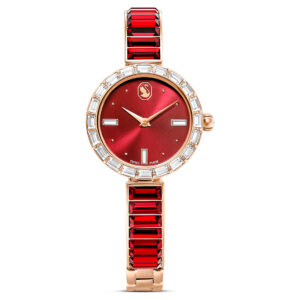 swarovski matrix bangle quartz crystal red dial ladies watch 5690811
