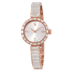 swarovski matrix bangle quartz crystal silver dial ladies watch 5677484