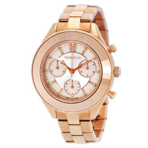 swarovski octea lux sport chronograph quartz crystal silver dial ladies watch 5612194