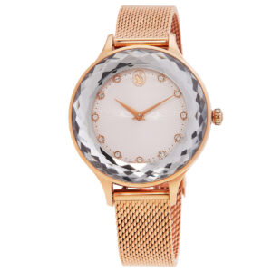 swarovski octea nova quartz crystal silver dial ladies watch 5650011