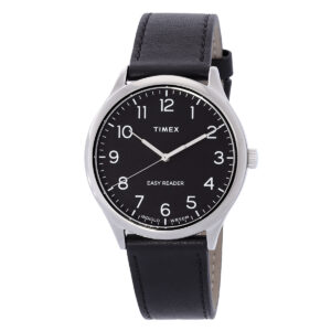 timex easy reader main line quartz black dial men's watch tw2u22300