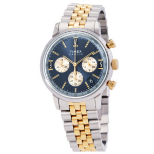 timex marlin chronograph quartz blue dial men's watch tw2w60200