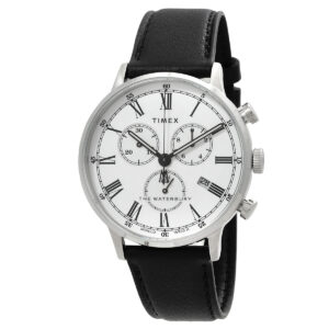 timex waterbury classic chronograph quartz white dial men's watch tw2u88100