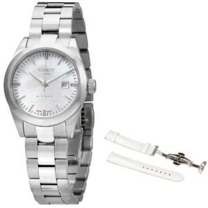 tissot automatic diamond white mother of pearl dial ladies watch t132.007.11.116.00