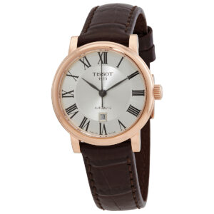 tissot carson automatic silver dial ladies watch t122.207.36.033.00