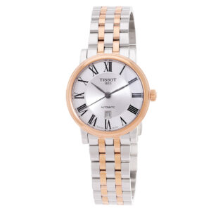 tissot carson automatic silver dial two tone ladies watch t122.207.22.033.00