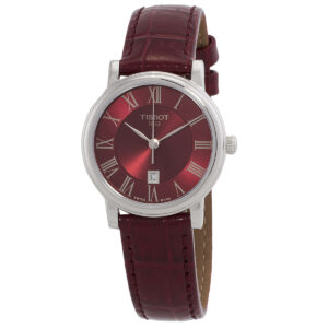 tissot carson premium quartz red dial ladies watch t122.210.16.373.00
