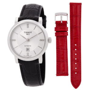 tissot carson silver tone dial ladies watch t1222071603601
