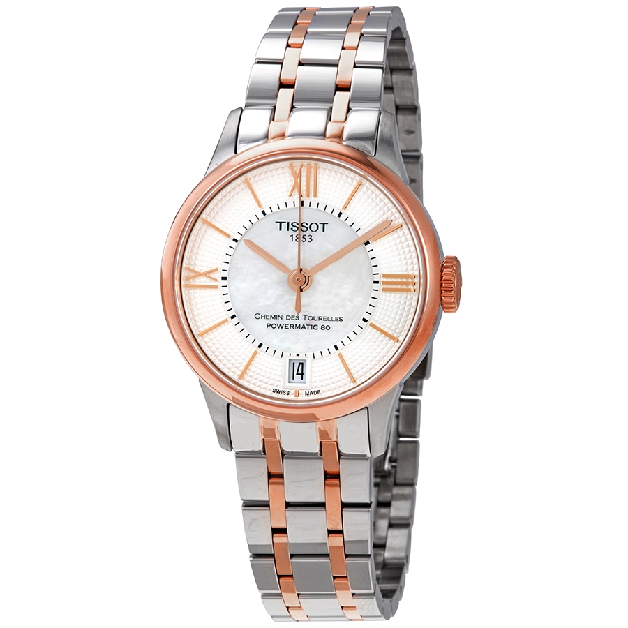 tissot chemin des tourelles automatic mother of pearl dial ladies watch t099.207.22.118.02 tissot chemin des tourelles automatic mother of pearl dial ladies watch t099.207.22.118.02