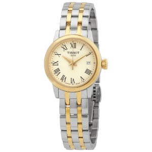 tissot classic dream quartz ivory dial ladies watch t129.210.22.263.00