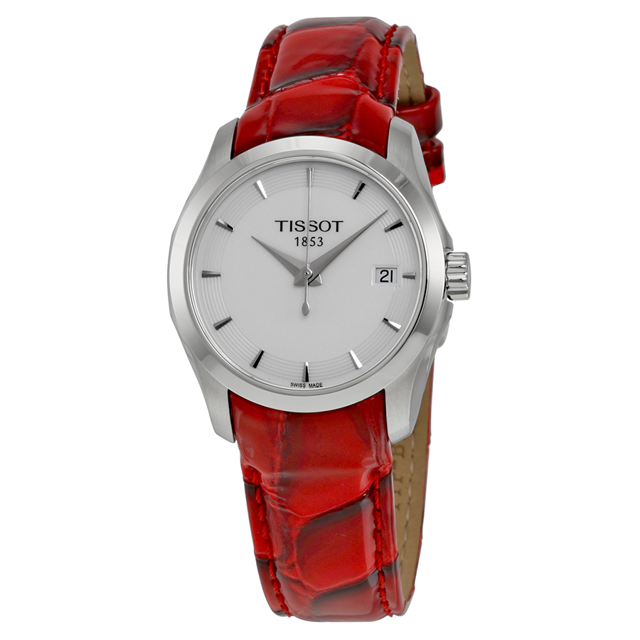 tissot couturier white dial red leather ladies watch t0352101601101 tissot couturier white dial red leather ladies watch t0352101601101