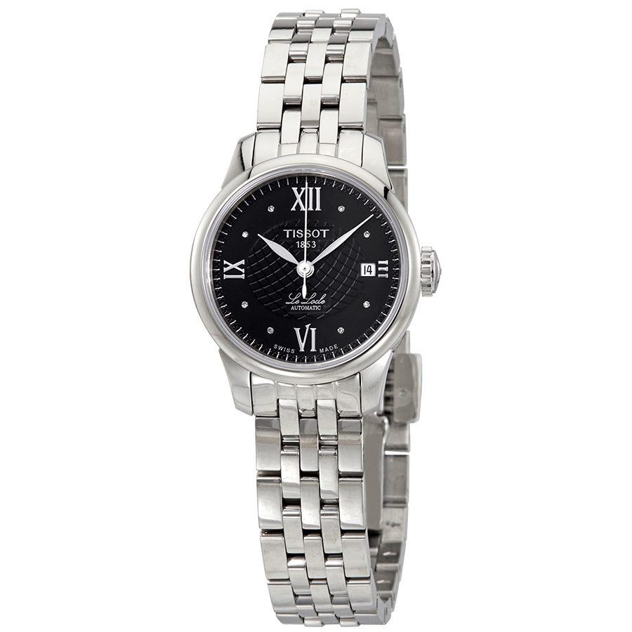 tissot le locle automatic black diamond dial ladies watch t41.1.183.56 tissot le locle automatic black diamond dial ladies watch t41.1.183.56