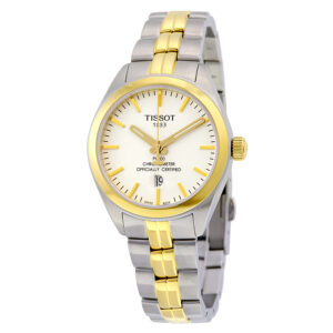 tissot pr100 chronometer two tone ladies watch t1012512203100