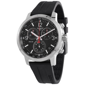 tissot prc 200 chronograph quartz black dial men's watch t114.417.17.057.00