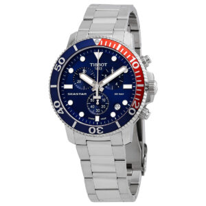 tissot seastar chronograph quartz blue dial pepsi bezel men's watch t120.417.11.041.03