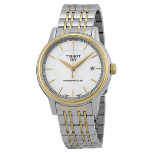 tissot t classic powermatic white dial men's watch t0854072201100