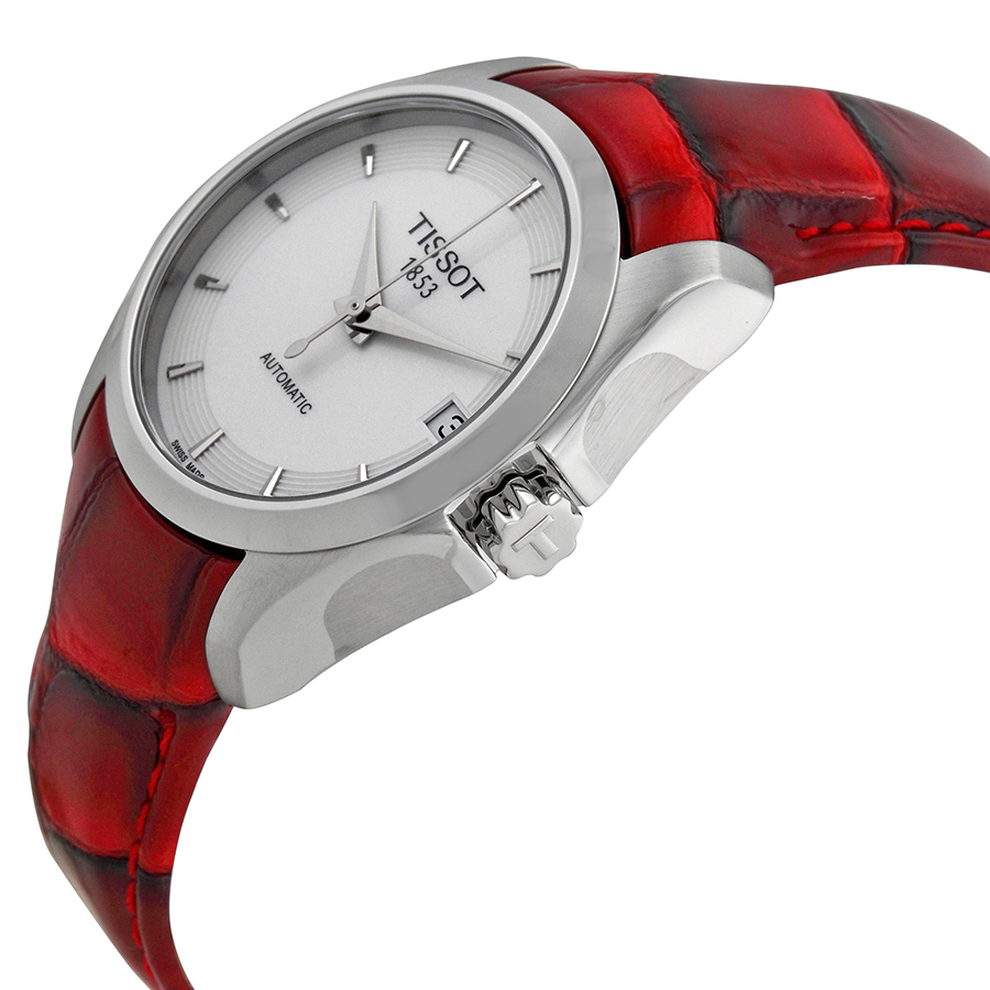 tissot couturier white dial red leather ladies watch t035.207.16.011.01 tissot couturier white dial red leather ladies watch t035.207.16.011.01