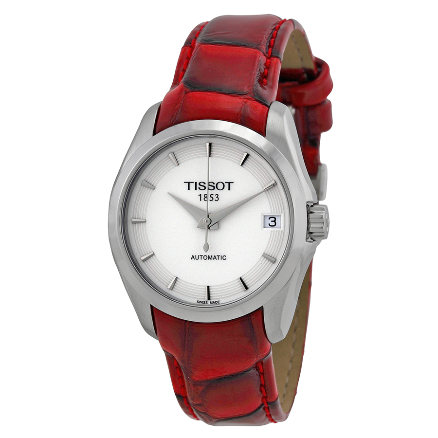 tissot couturier white dial red leather ladies watch t035.207.16.011.01 tissot couturier white dial red leather ladies watch t035.207.16.011.01