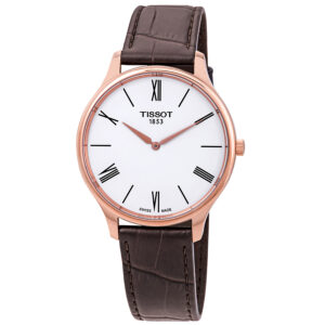 tissot tradition 5.5 white dial men's watch t063.409.36.018.00
