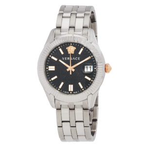 versace greca time quartz black dial men's watch ve3k00322
