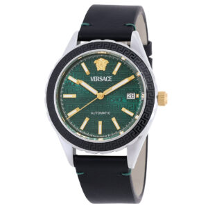 versace hellenyium automatic green dial men's watch veqca0124