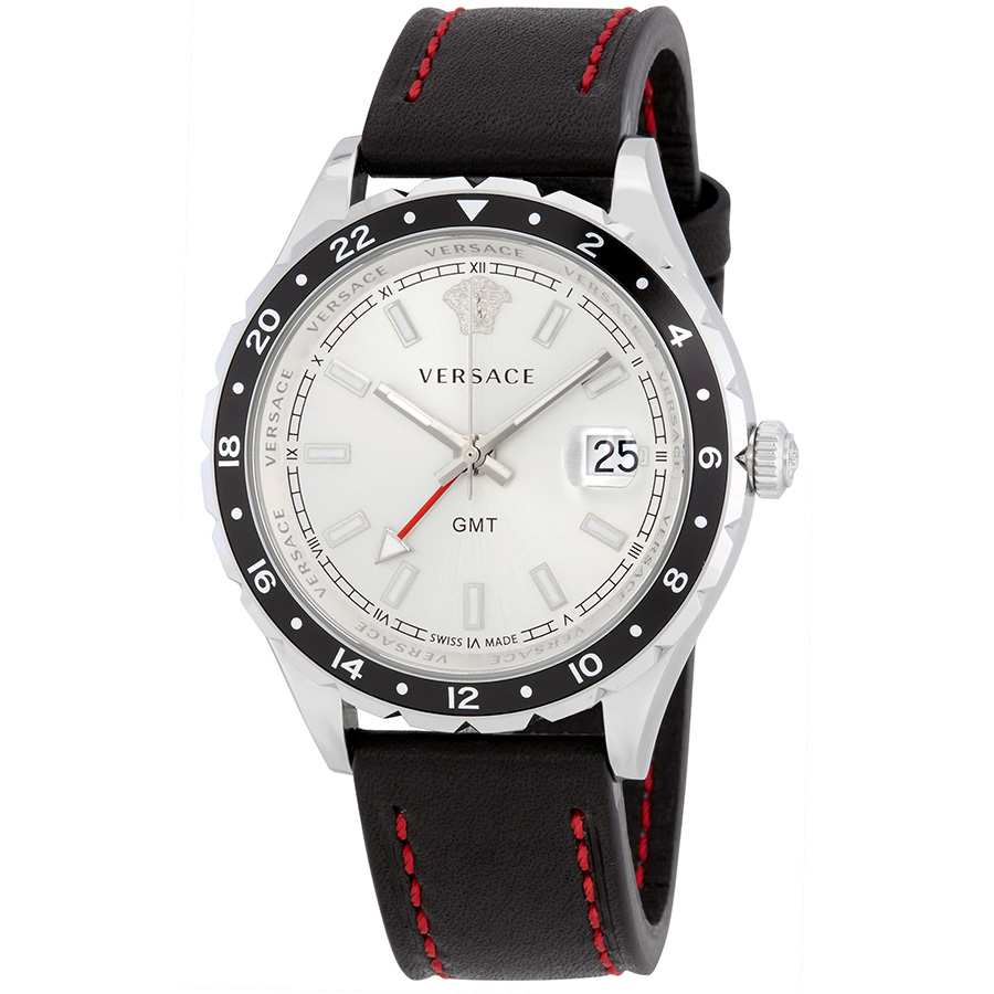 versace hellenyium gmt silver dial men's watch v11070017 versace hellenyium gmt silver dial men's watch v11070017