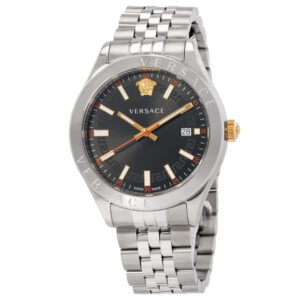 versace hellenyium quartz black dial men's watch vevk00420