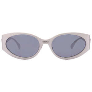 versace light grey mirrored black oval ladies sunglasses ve2263 12666g 56