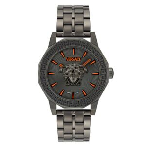 versace medusa deco quartz grey dial men's watch ve9i00524