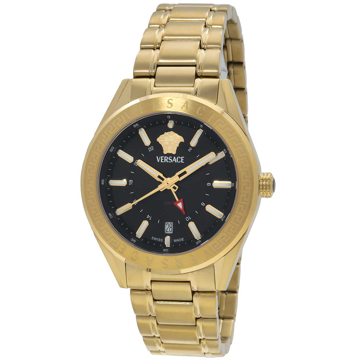 versace v code gmt quartz black dial men's watch veafa0724 versace v code gmt quartz black dial men's watch veafa0724