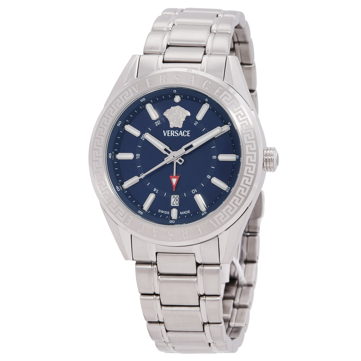 versace v code gmt quartz blue dial men's watch veafa0424 versace v code gmt quartz blue dial men's watch veafa0424