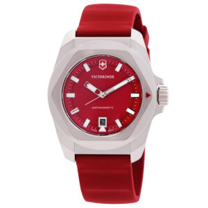 victorinox i.n.o.x. quartz red dial men's watch 242029