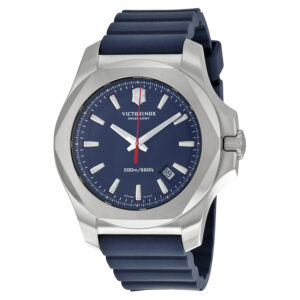 victorinox swiss army inox blue dial blue rubber men's watch 241688.1