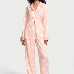 signature satin long pajama set