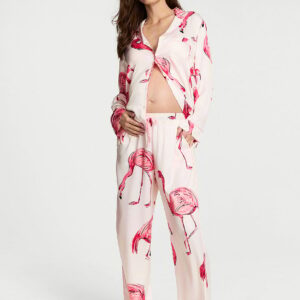 signature satin long pajama set