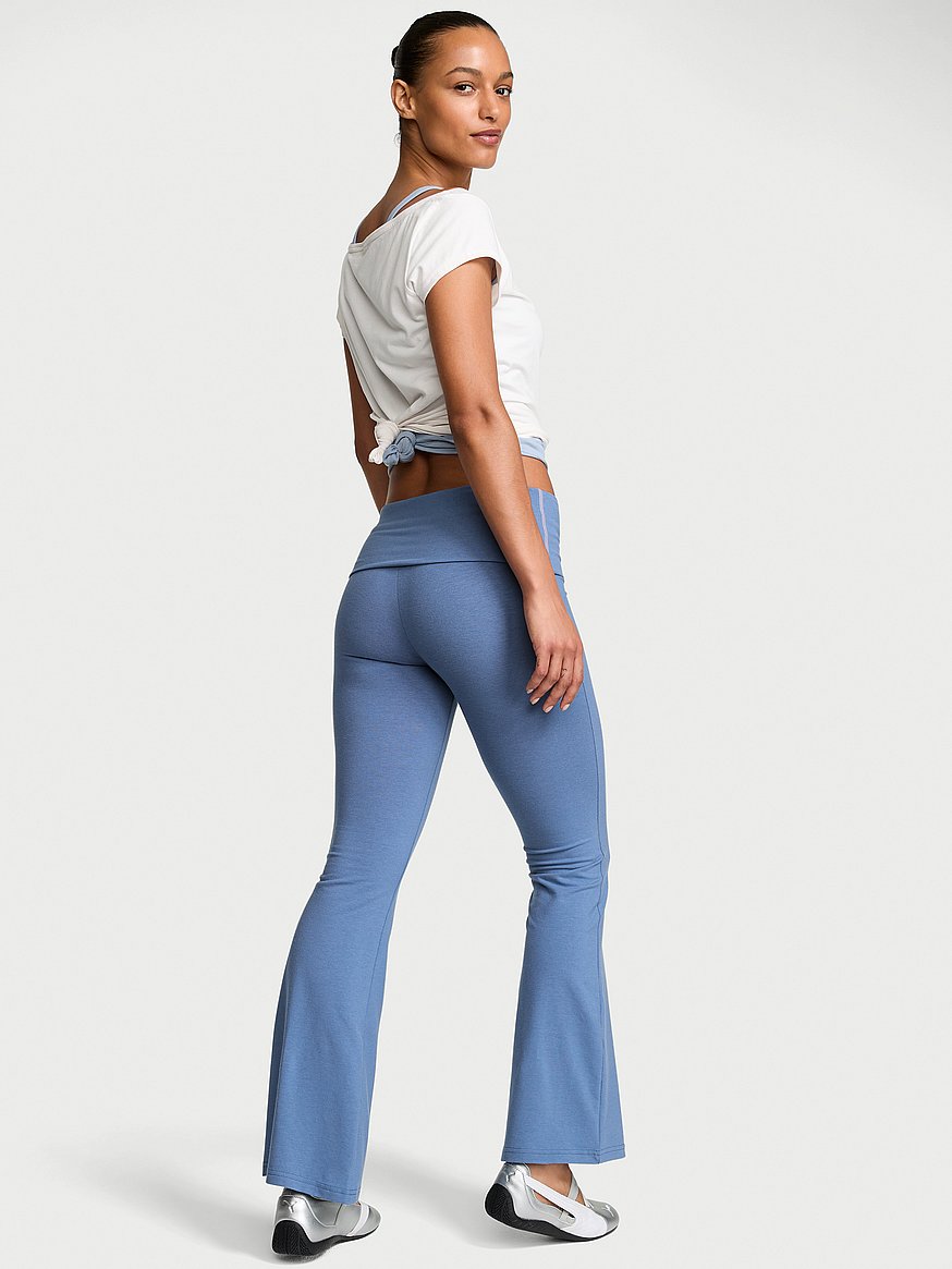 cotton foldover flare legging cotton foldover flare legging