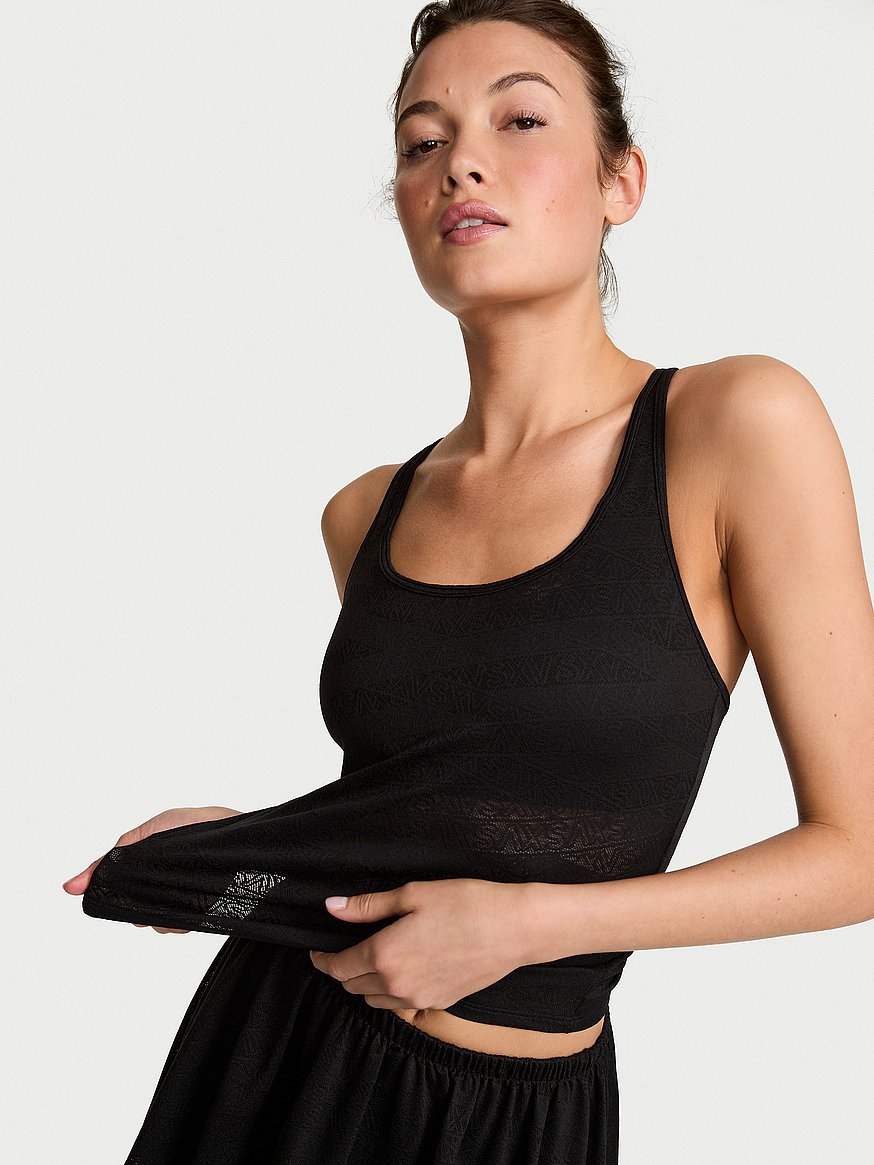 vsx logo lace tank top vsx logo lace tank top