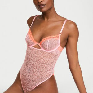 tease lace cupped bodysuit