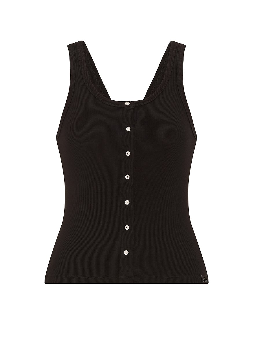 relaxed rib button down tank top relaxed rib button down tank top