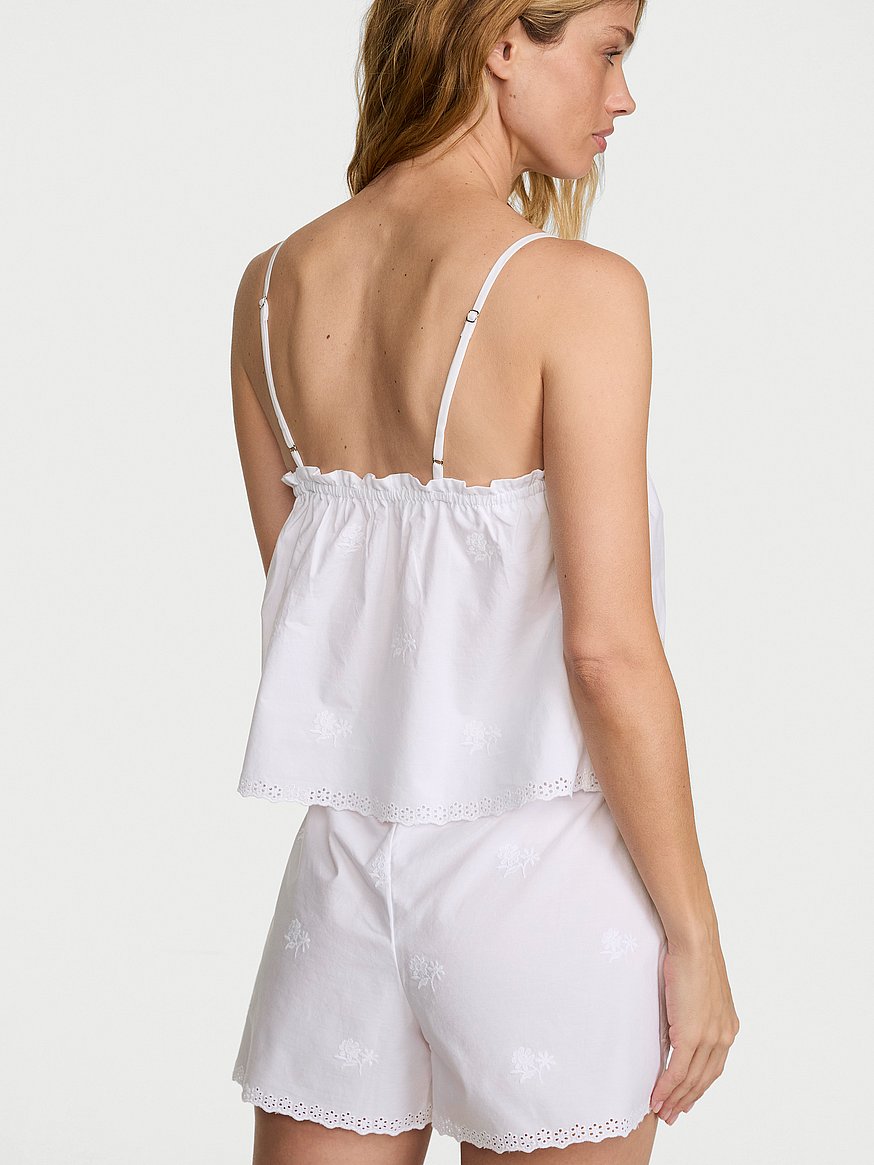 heritage cotton eyelet short pajama set heritage cotton eyelet short pajama set