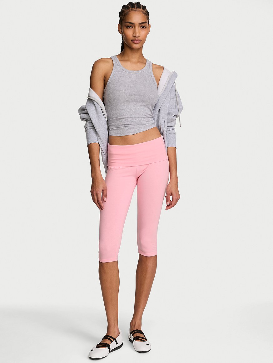 cotton foldover capri legging cotton foldover capri legging