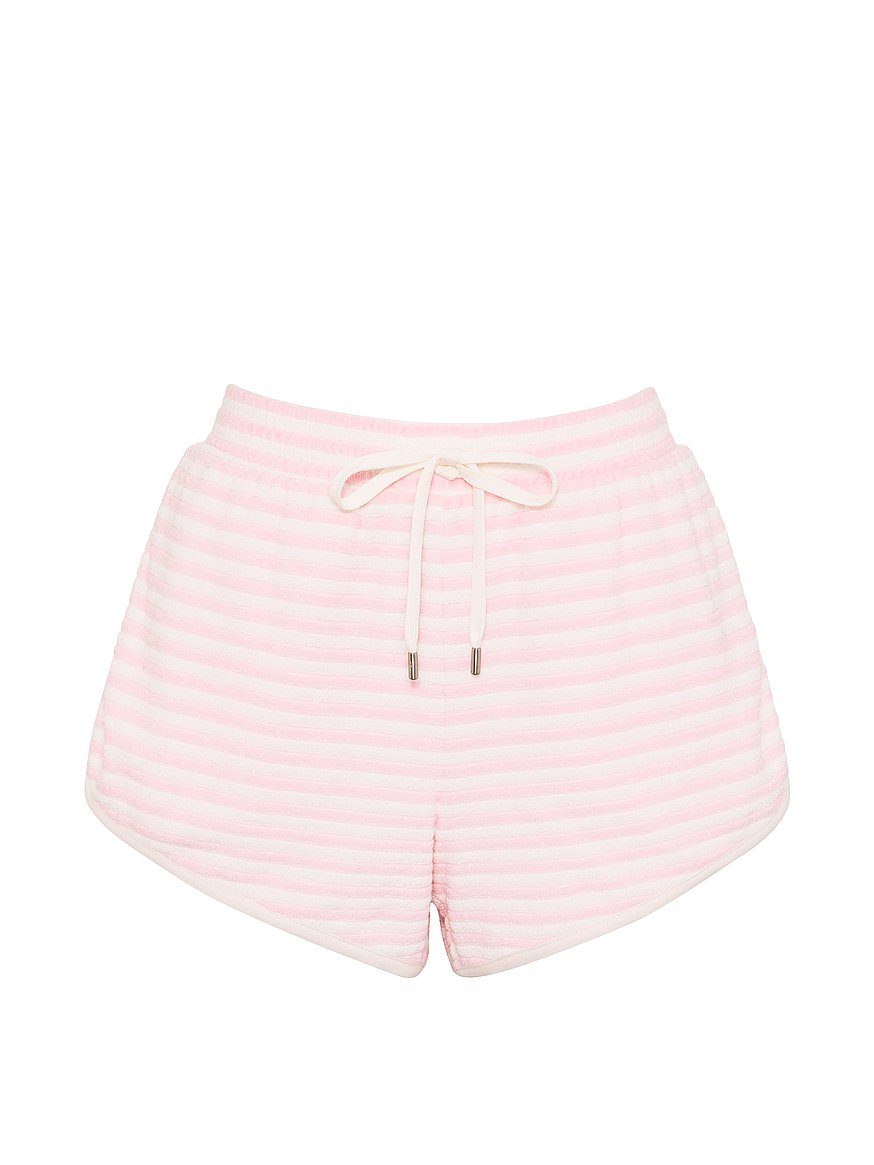 micro terry curved hem short micro terry curved hem short