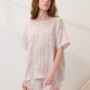 washable silk tee short set