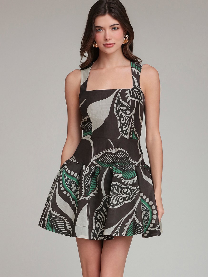 paisley square neck mini dress paisley square neck mini dress