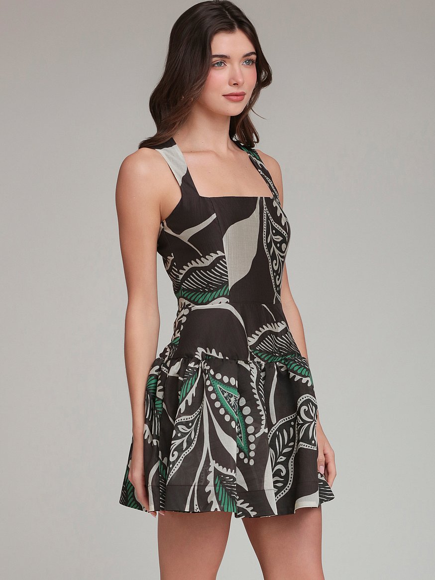 paisley square neck mini dress paisley square neck mini dress